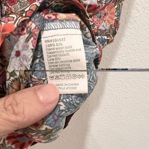 Anthropologie Burning Torch Sleeveless Top Floral Patchwork Silk Distressed Sz S - Picture 5 of 8